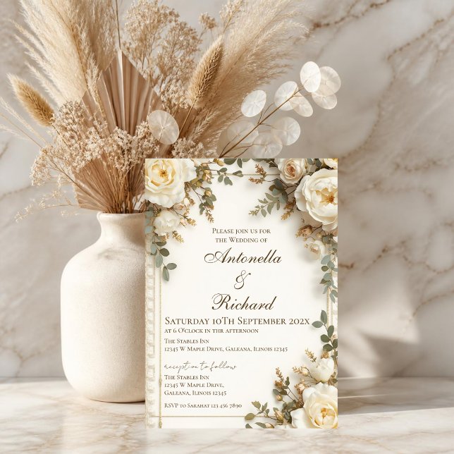 Invitation de mariage florale élégante (Créateur téléchargé)