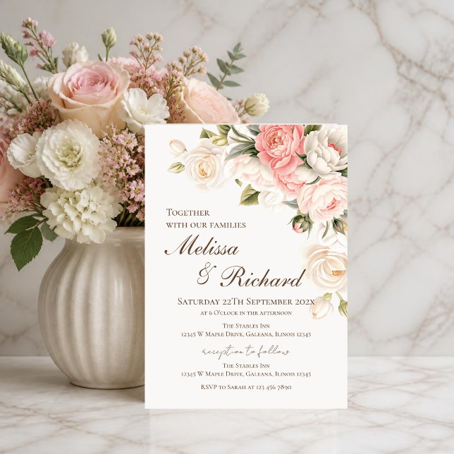 Invitation de mariage florale élégante (Créateur téléchargé)