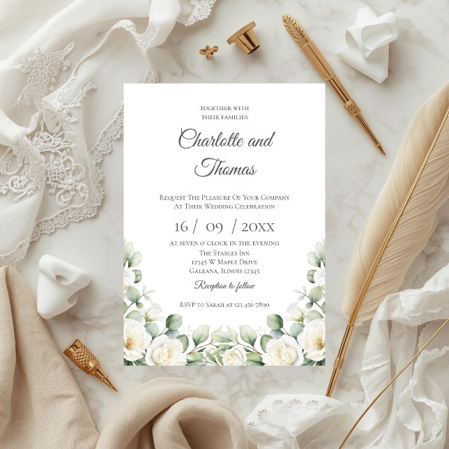 Invitation de mariage florale élégante (Créateur téléchargé)