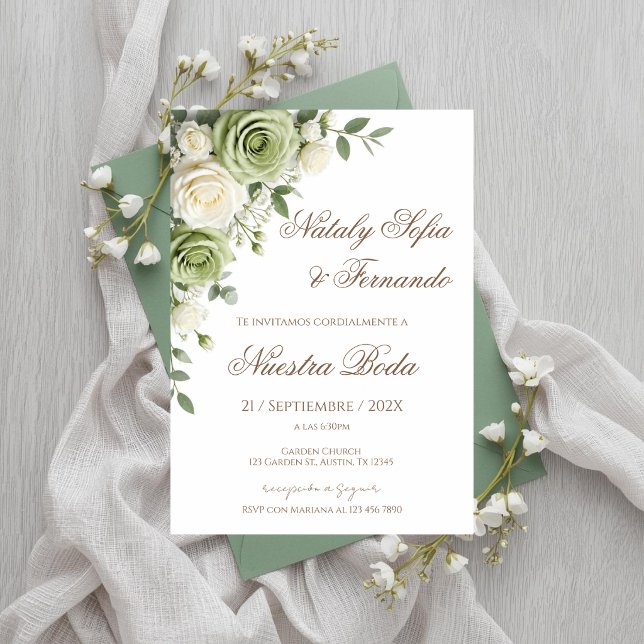 Invitation de mariage florale élégante (Créateur téléchargé)