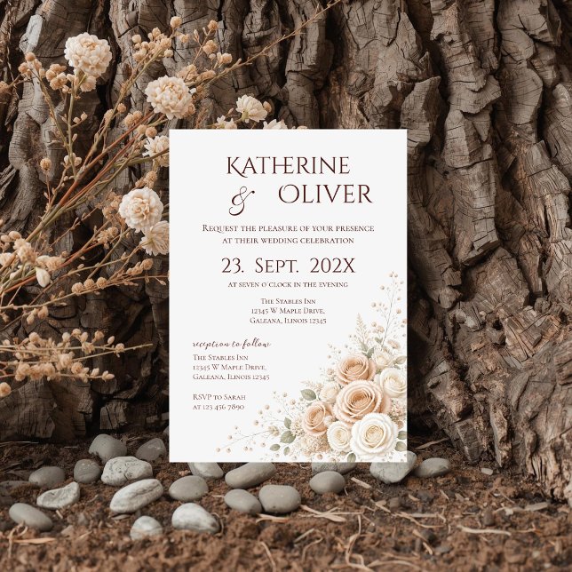 Invitation de mariage florale élégante (Créateur téléchargé)