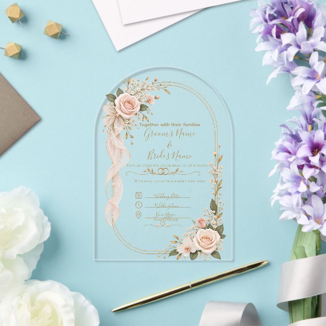 Invitation de mariage florale élégante (Insitu (Mariage))