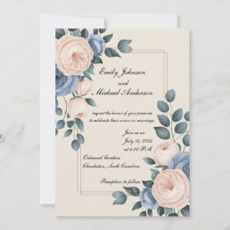 Invitation de mariage florale élégante