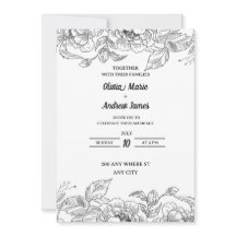 invitation de mariage florale élégante magnifique