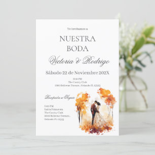 Invitation de mariage florale en espagnol