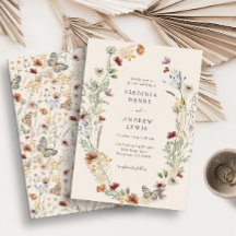 Invitation de mariage florale en terre cuite