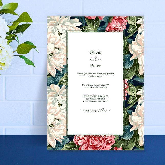 Invitation de mariage florale moderne et audacieus (Bold Modern Floral Wedding Invitation)