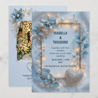Invitation de mariage florale personnalisée sur me