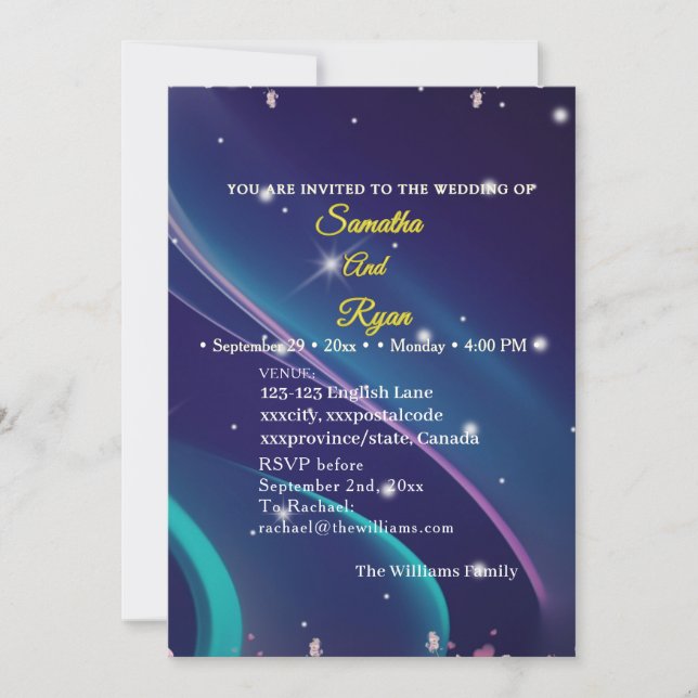 Invitation de mariage florale plate (Devant)