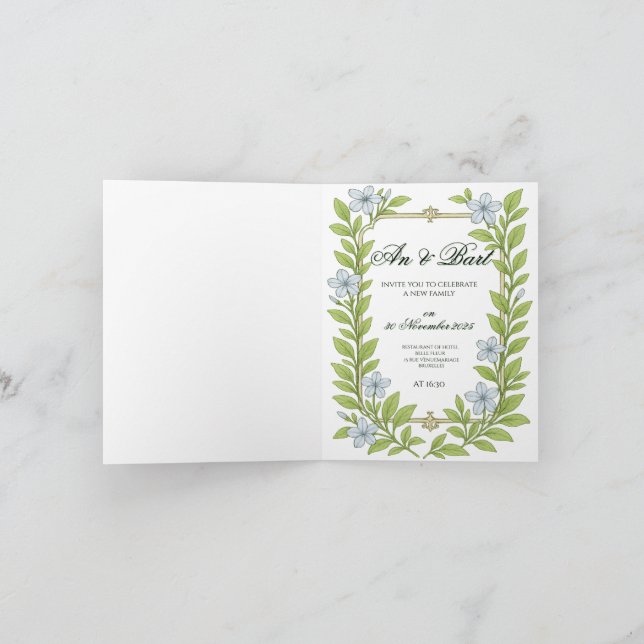 Invitation de mariage florale pour seniors (Intérieur)