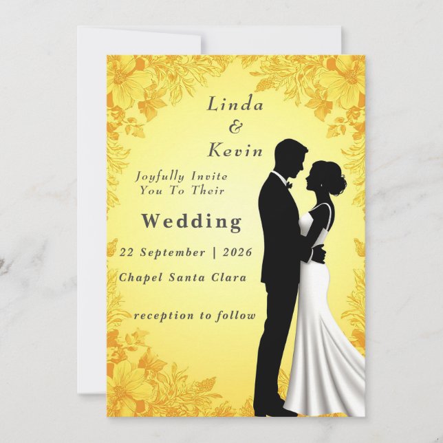 ✨ Invitation de mariage florale pour une cérémonie (Devant)