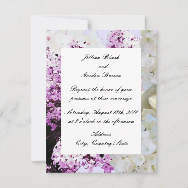 Invitation de mariage florale romantique (Devant)