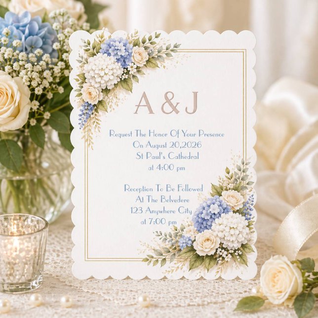 Invitation de mariage florale rose (Créateur téléchargé)
