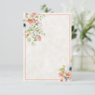 Invitation de mariage florale rose et bleue à budg
