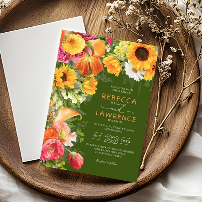 Invitation de mariage florales fraîches de printem (Créateur téléchargé)