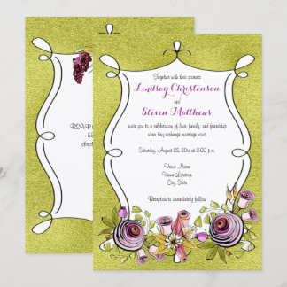 Invitation de mariage | Floraux d'aquarelle lunair