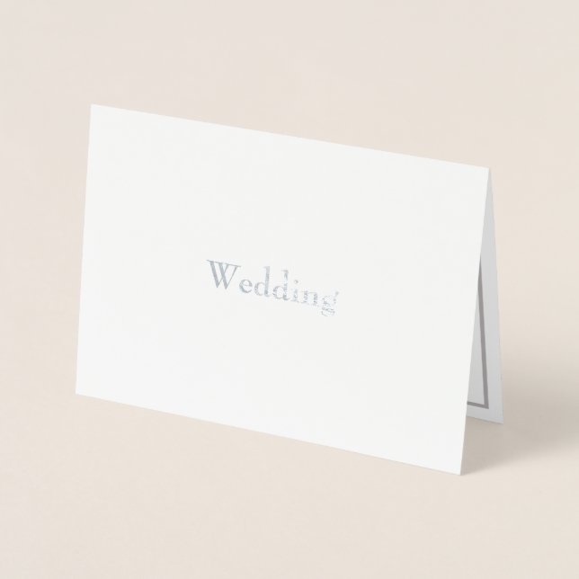 Invitation de mariage formelle en papier d'argent  (Devant)
