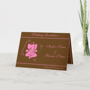 Invitation de mariage Ganesha Chocolat Rose