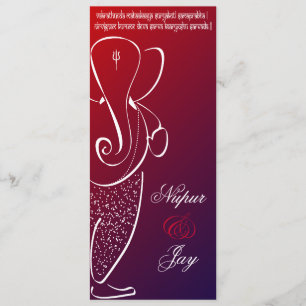 Invitation de mariage Ganesha :: Rouge Cerise
