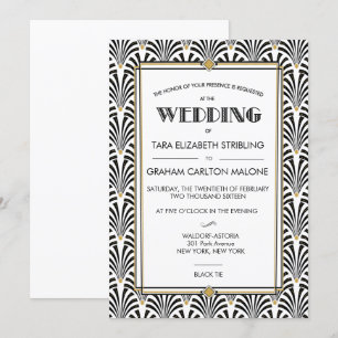 Invitation de mariage géométrique Art Déco Gatsby