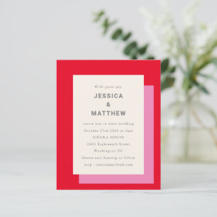Invitation de mariage géométrique audacieuse rose