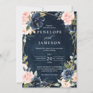Invitation de Mariage géométrique Blush de Rustic