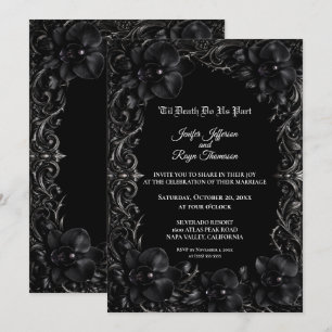 Invitation de mariage gothique élégante à l'orchid
