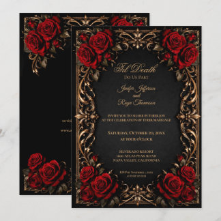 Invitation de mariage gothique floral élégant