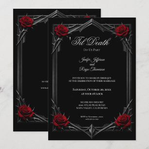 Invitation de mariage gothique floral élégant