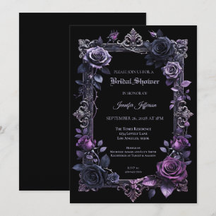 Invitation de mariage gothique floral Halloween