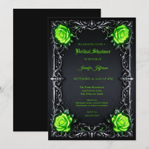 Invitation de mariage gothique floral Halloween