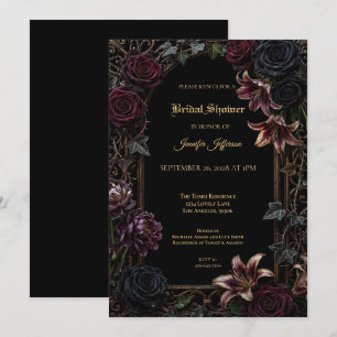 Invitation de mariage gothique floral lunatique po