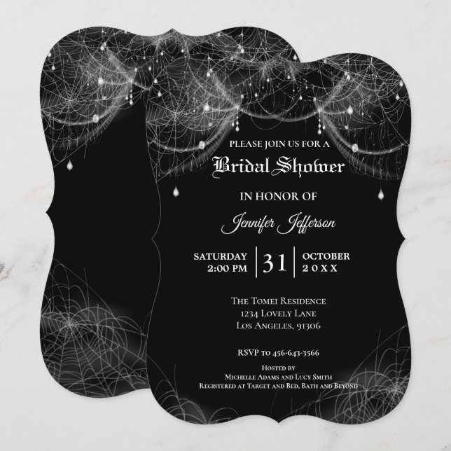 Invitation de mariage gothique Halloween (Devant / Derrière)