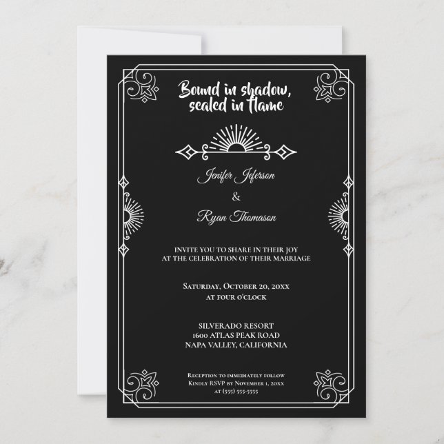Invitation de mariage gothique Halloween (Devant)
