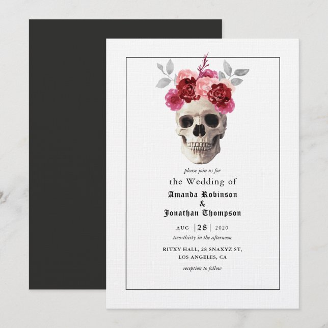 Invitation de mariage gothique Halloween (Devant / Derrière)