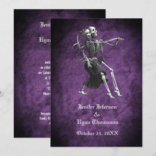 Invitation de mariage gothique Halloween (Devant / Derrière)