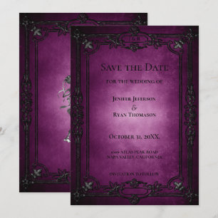 Invitation de mariage gothique Halloween à conserv