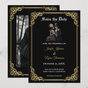 Invitation de mariage gothique Halloween à conserv