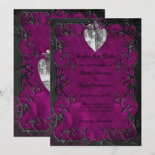 Invitation de mariage gothique Halloween à conserv