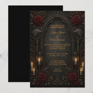 Invitation de mariage gothique Halloween sombre GO