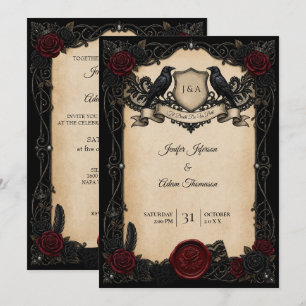 Invitation de mariage gothique Halloween Vampire