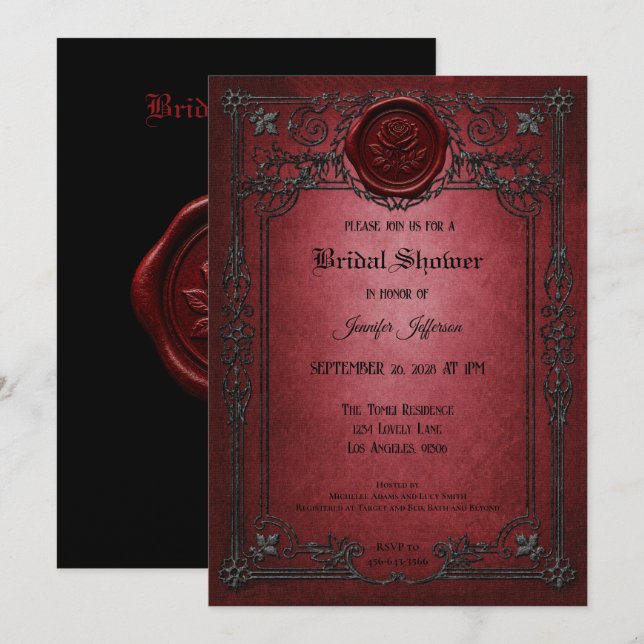Invitation de mariage gothique vintage Halloween (Devant / Derrière)