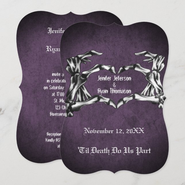 Invitation de mariage Halloween (Devant / Derrière)