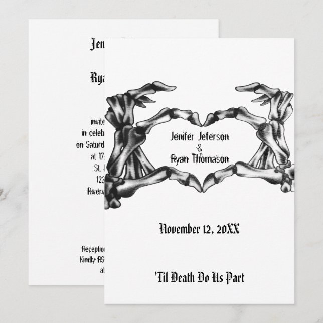 Invitation de mariage Halloween (Devant / Derrière)