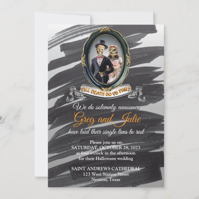 Invitation de mariage Halloween (Devant)