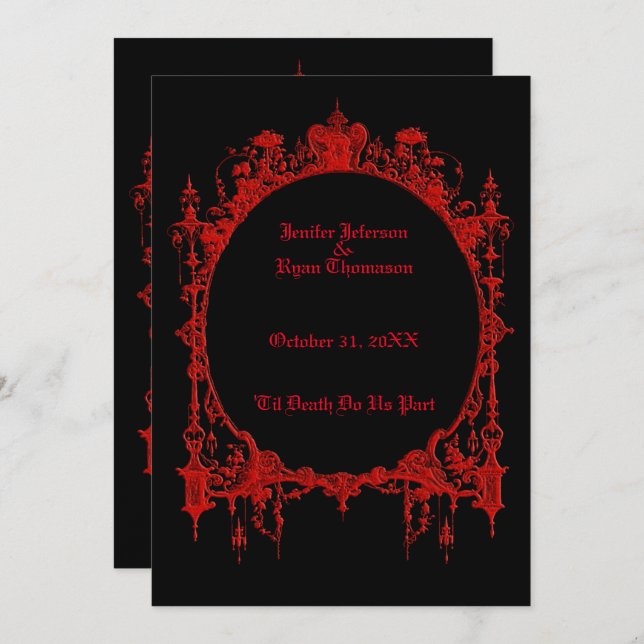 Invitation de mariage Halloween (Devant / Derrière)