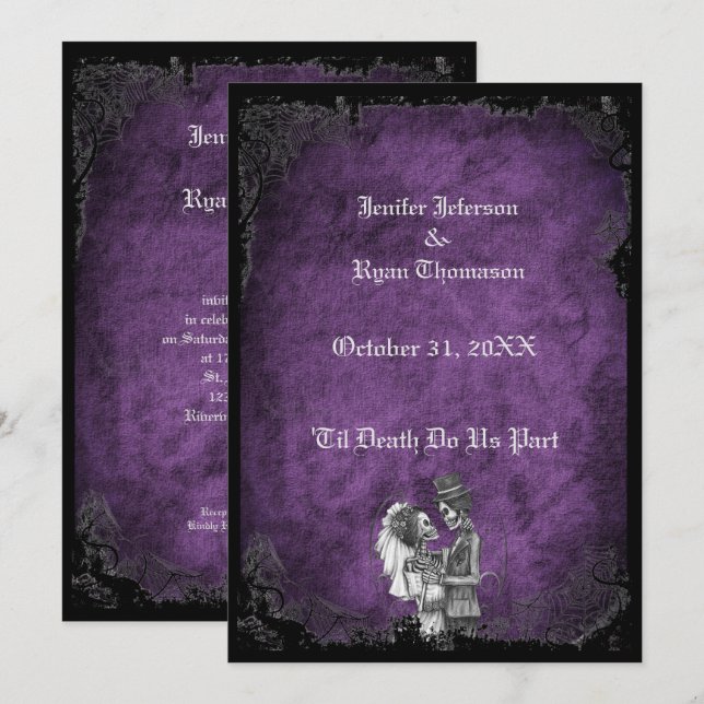 Invitation de mariage Halloween (Devant / Derrière)