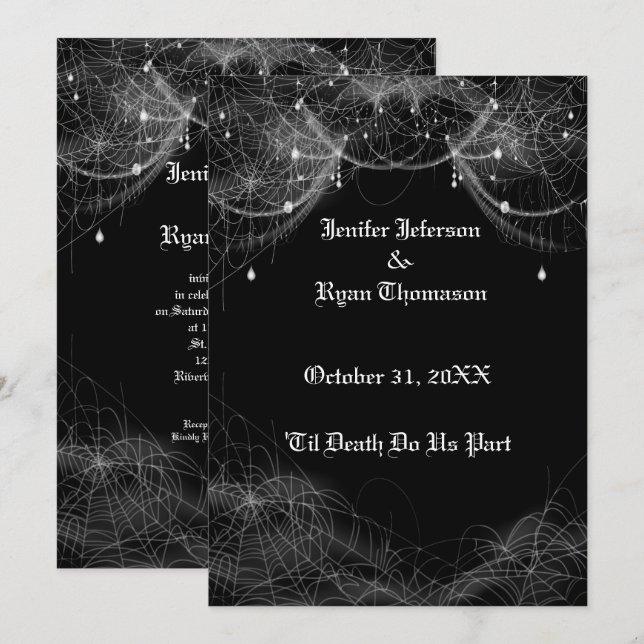 Invitation de mariage Halloween (Devant / Derrière)
