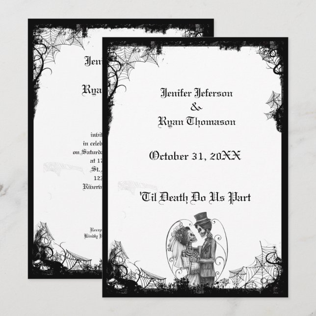 Invitation de mariage Halloween (Devant / Derrière)
