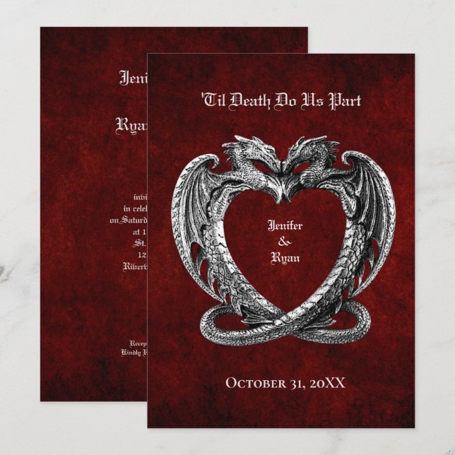 Invitation de mariage Halloween (Devant / Derrière)